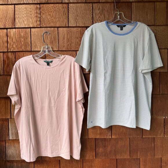 NWOT Ralph Lauren Set of Two Crewneck Short Sleeve T-Shirts in Women's 2X - Picture 11 of 15